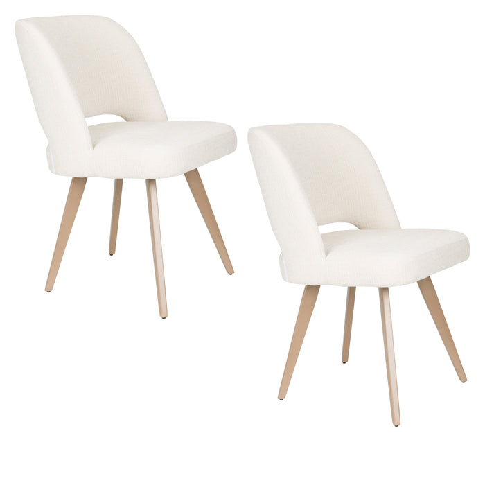 Eetkamerstoel Yves Polyester Wit 59.5x52.5 cm