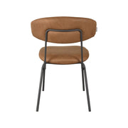 Eetkamerstoel Zack Cognac Micro Suede 53x59x79 cm-Eetkamerstoelen-LABEL51