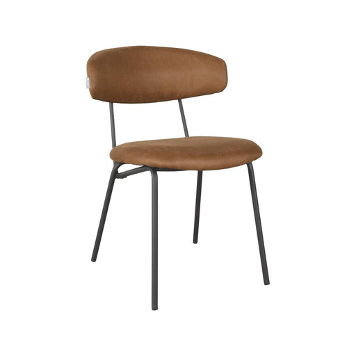 Eetkamerstoel Zack - Cognac - Micro Suede-Eetkamerstoelen-LABEL51