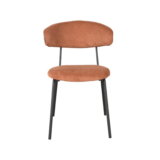 Eetkamerstoel Zack Rust Ribcord Zwart Metalen Frame 53x59x79 cm-Eetkamerstoelen-LABEL51