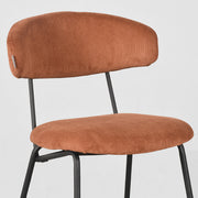 Eetkamerstoel Zack Rust Ribcord Zwart Metalen Frame 53x59x79 cm-Eetkamerstoelen-LABEL51