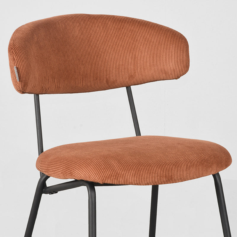 Eetkamerstoel Zack Rust Ribcord Zwart Metalen Frame 53x59x79 cm-Eetkamerstoelen-LABEL51