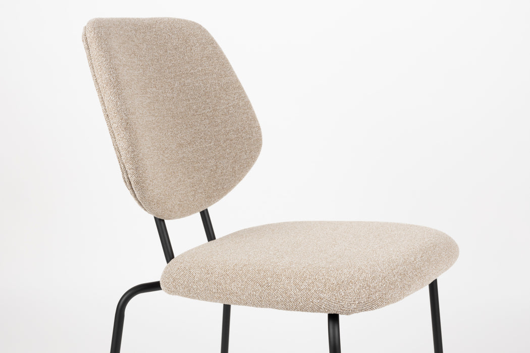 Eetkamerstoel Zelo Polyester Beige 58.5x46 cm-Eetkamerstoelen-Creating Home