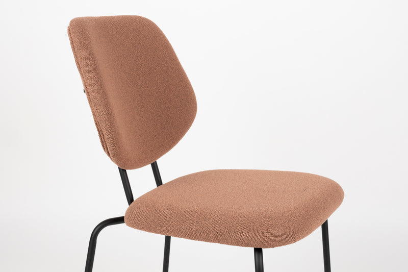 Eetkamerstoel Zelo Polyester Roze 58.5x46 cm-Eetkamerstoelen-Creating Home