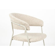 Eetkamerstoel Zeri Off Polyester Wit 51.5x59.5 cm-Eetkamerstoelen-Creating Home