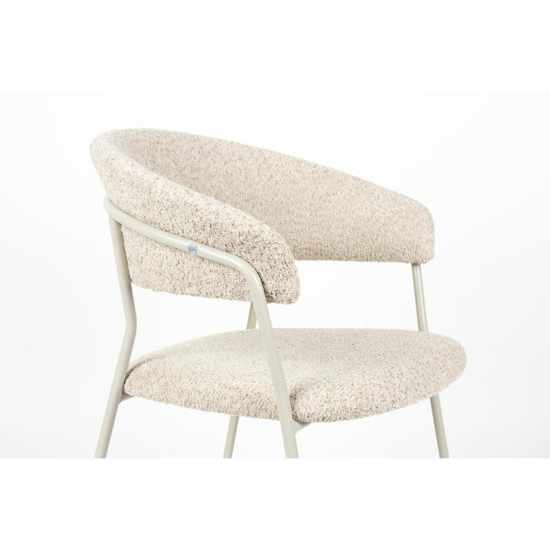 Eetkamerstoel Zeri Off Polyester Wit 51.5x59.5 cm-Eetkamerstoelen-Creating Home