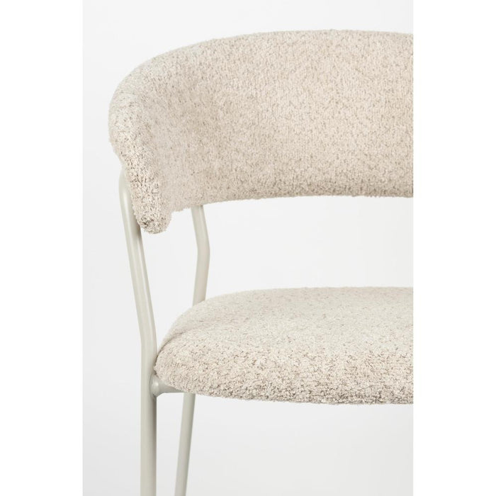 Eetkamerstoel Zeri Off Polyester Wit 51.5x59.5 cm-Eetkamerstoelen-Creating Home