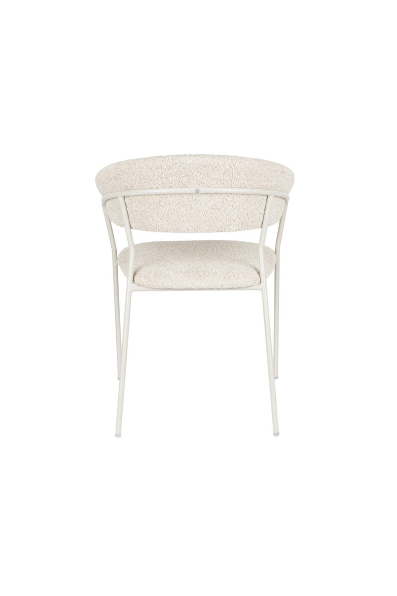 Eetkamerstoel Zeri Off Polyester Wit 51.5x59.5 cm-Eetkamerstoelen-Creating Home