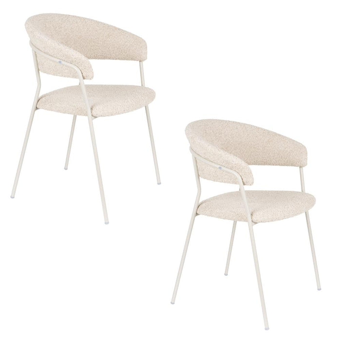 Eetkamerstoel Zeri Off Polyester Wit 51.5x59.5 cm-Eetkamerstoelen-Creating Home
