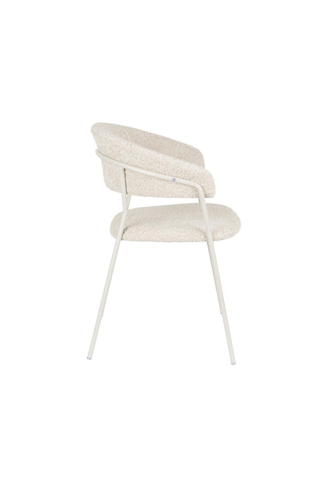 Eetkamerstoel Zeri Off Polyester Wit 51.5x59.5 cm-Eetkamerstoelen-Creating Home