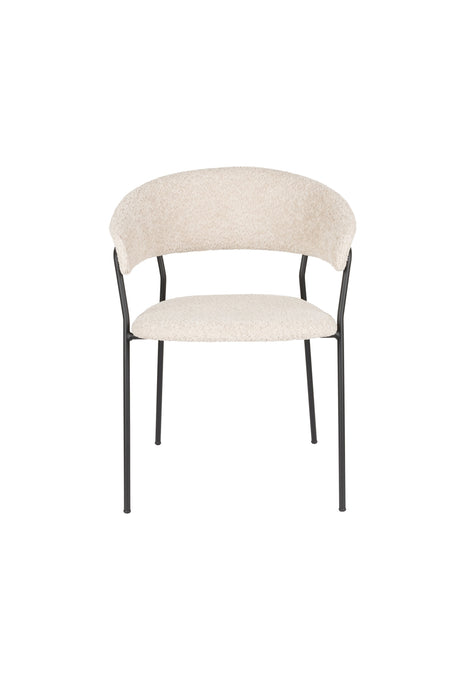 Eetkamerstoel Zeri Polyester Zwart 51.5x59.5 cm