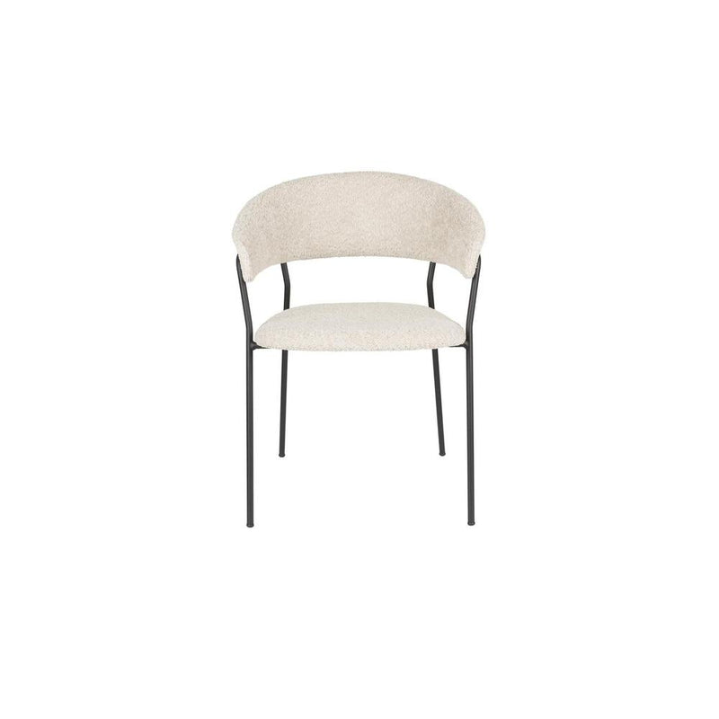 Eetkamerstoel Zeri Polyester Zwart 51.5x59.5 cm-Eetkamerstoelen-Creating Home