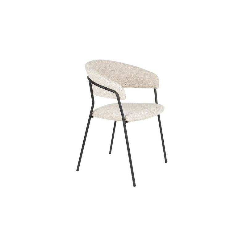 Eetkamerstoel Zeri Polyester Zwart 51.5x59.5 cm-Eetkamerstoelen-Creating Home