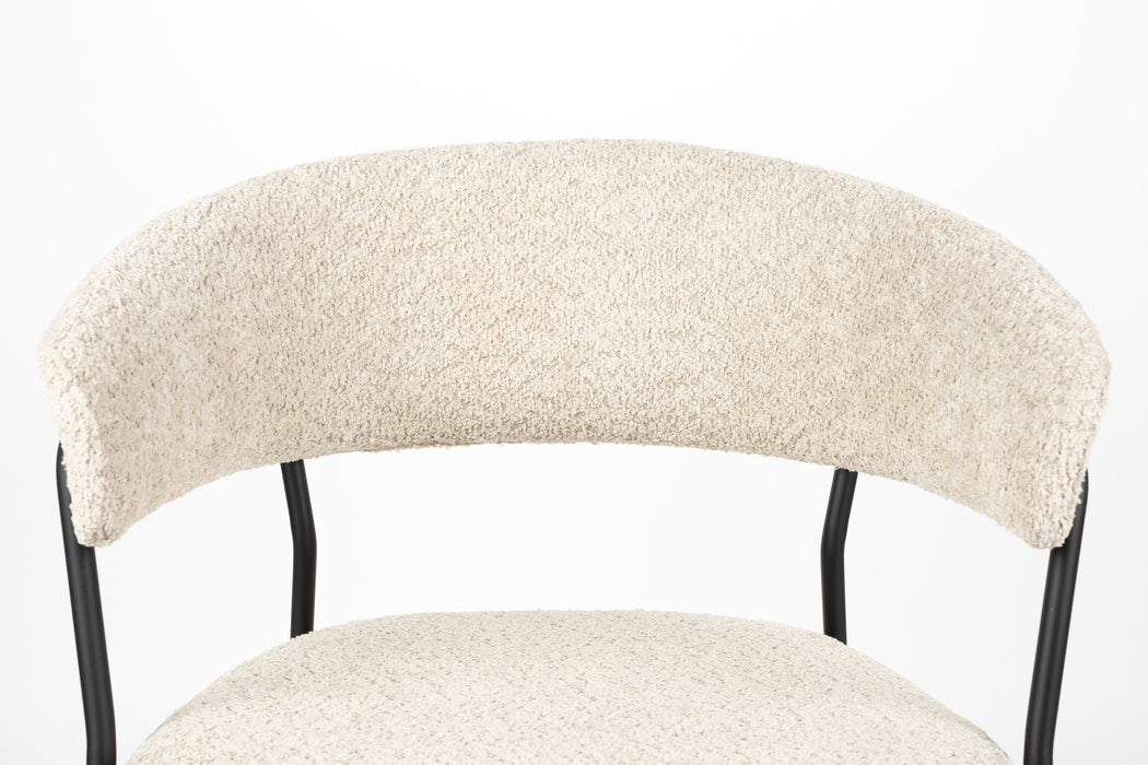 Eetkamerstoel Zeri Polyester Zwart 51.5x59.5 cm-Eetkamerstoelen-Creating Home