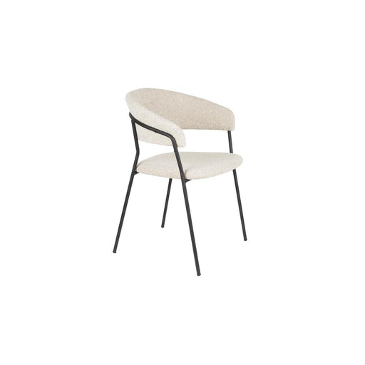 Eetkamerstoel Zeri Polyester Zwart 51.5x59.5 cm-Eetkamerstoelen-Creating Home