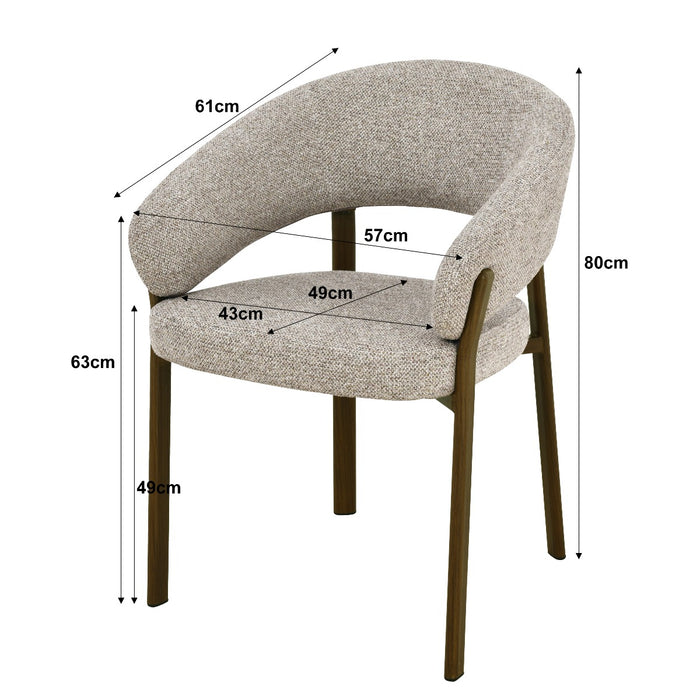 Eetkamerstoel Zhora Stof Beige/Bruin