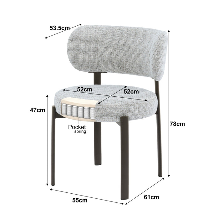Eetkamerstoel Zoey Stof Beige