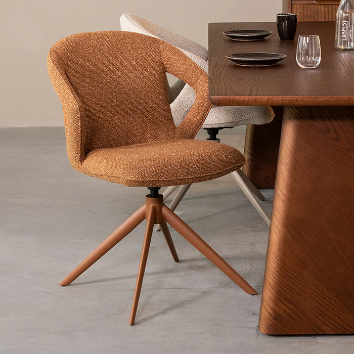 Eetkamerstoel Zurich - Coral - Royal Boucle - Coral Metalen Frame-Eetkamerstoelen-LABEL51