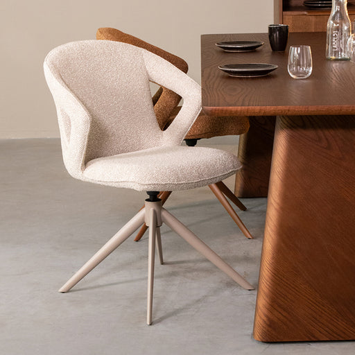 Eetkamerstoel Zurich - Naturel - Royal Boucle - Taupe Metalen-Eetkamerstoelen-LABEL51