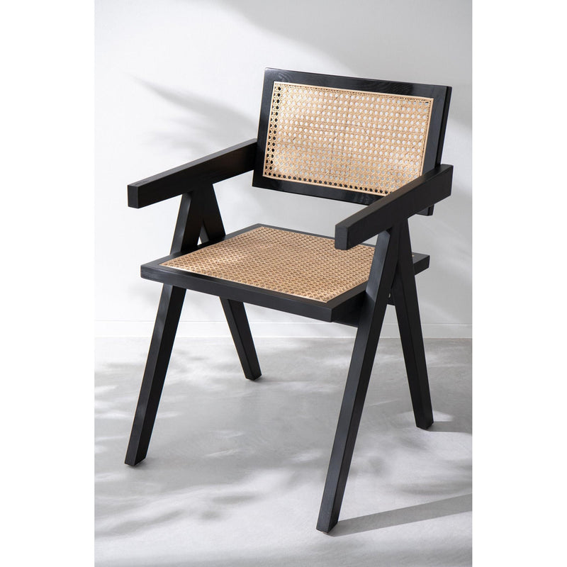 Eetkamerstoel Zwart Ash hout 59 cm 59x52x80 cm-Eetkamerstoelen-J-Line