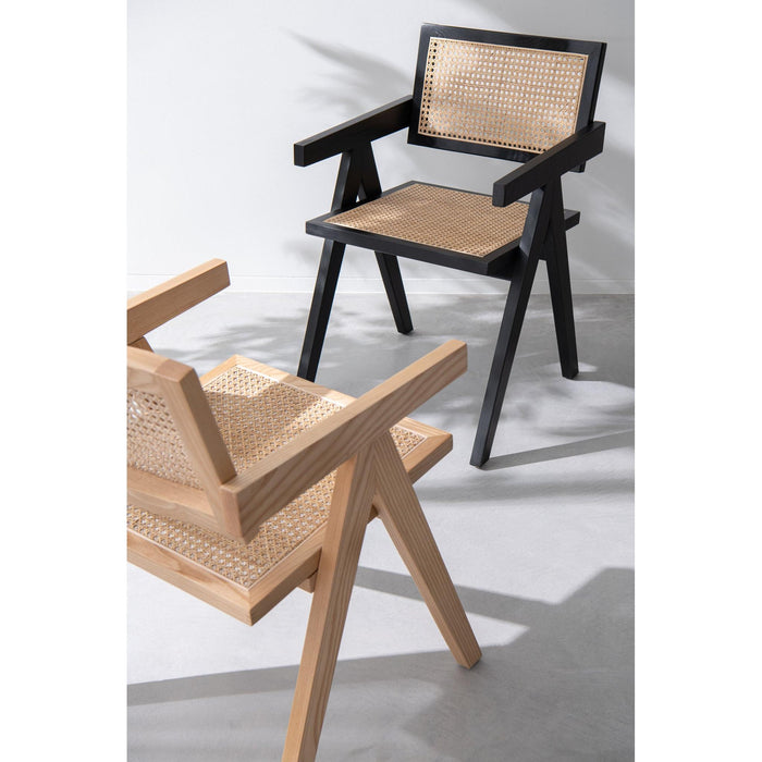 Eetkamerstoel Zwart Ash hout 59 cm-Eetkamerstoelen-J-Line