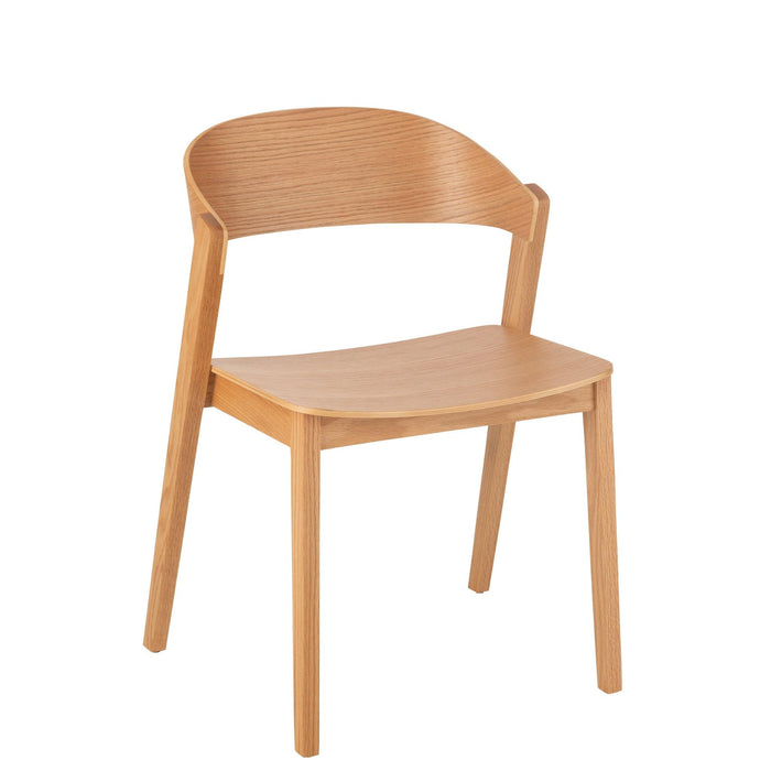 Eetkamerstoel Zwart Eiken hout 52 cm-Eetkamerstoelen-J-Line