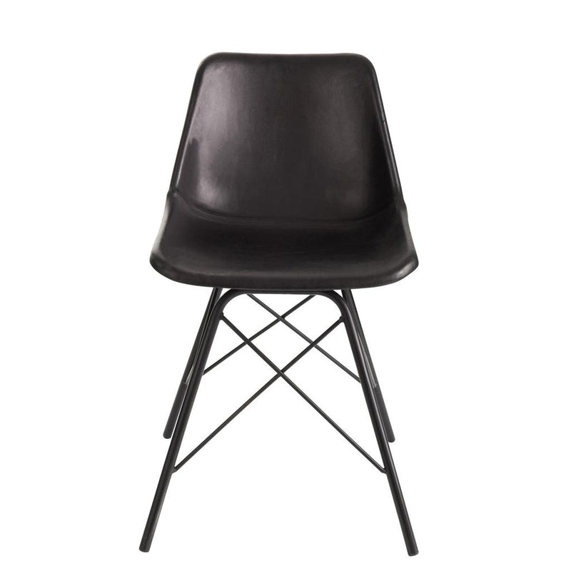 Eetkamerstoel Zwart Ijzer 49 cm 49x46x79 cm-Eetkamerstoelen-J-Line