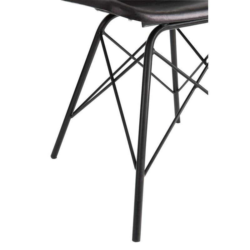 Eetkamerstoel Zwart Ijzer 49 cm 49x46x79 cm-Eetkamerstoelen-J-Line