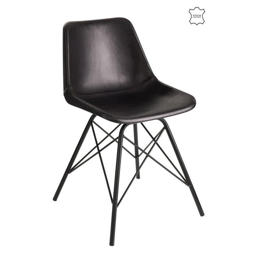 Eetkamerstoel Zwart Ijzer 49 cm 49x46x79 cm-Eetkamerstoelen-J-Line