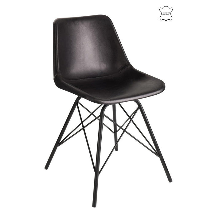 Eetkamerstoel Zwart Ijzer 49 cm-Eetkamerstoelen-J-Line