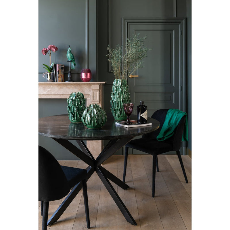 Eetkamerstoel Zwart Metaal 51 cm 51x58x80 cm-Eetkamerstoelen-J-Line