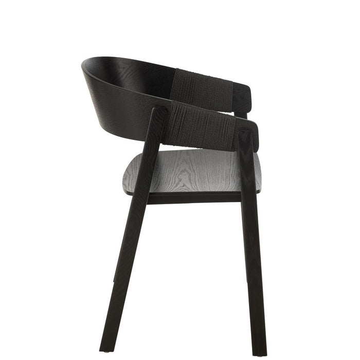 Eetkamerstoel Zwart Multiplex 53 cm 52.8x57.1x76.8 cm-Eetkamerstoelen-J-Line