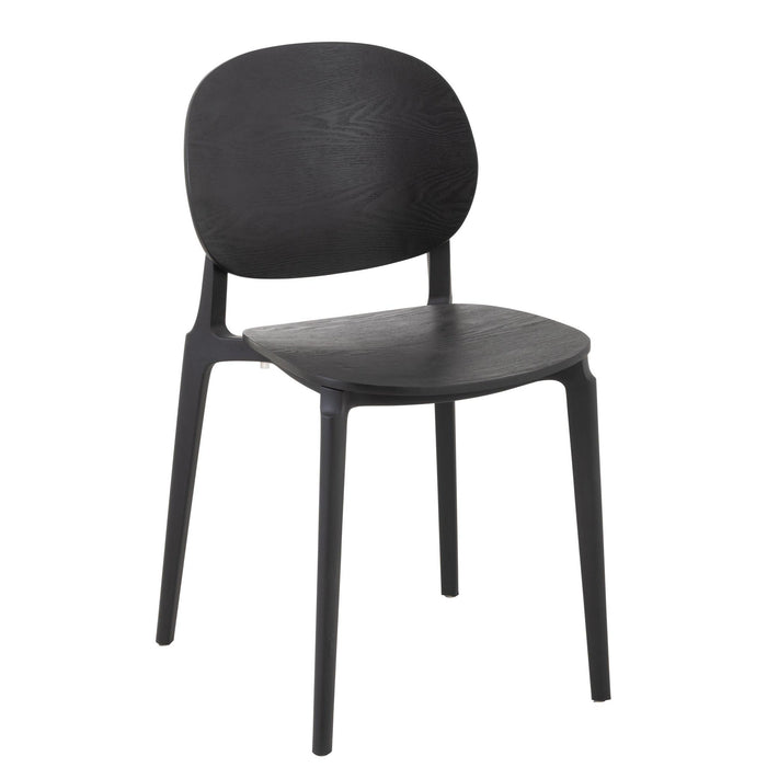Eetkamerstoel Zwart Polyester 40 cm 40x53x82 cm-Eetkamerstoelen-J-Line