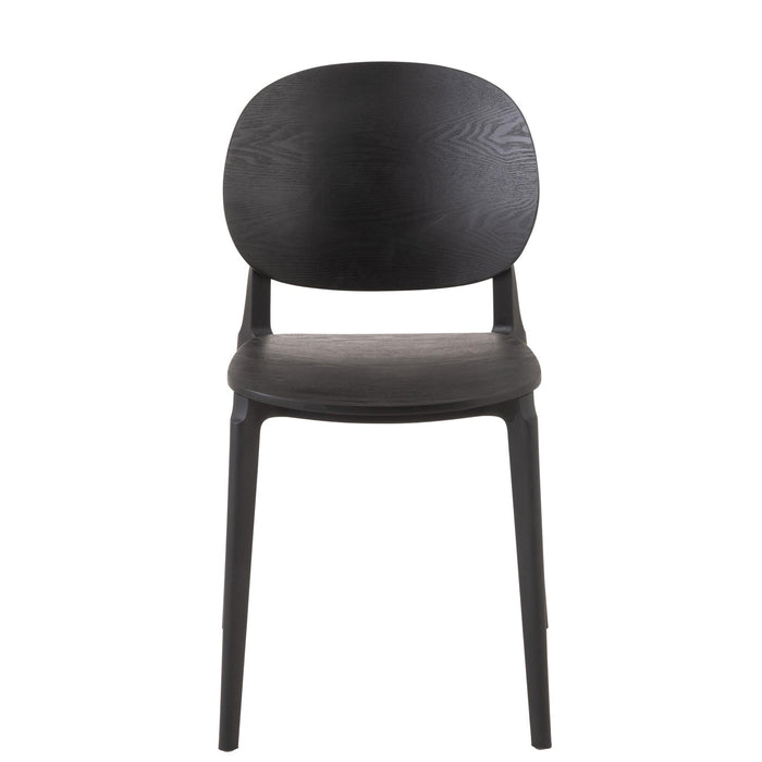 Eetkamerstoel Zwart Polyester 40 cm 40x53x82 cm-Eetkamerstoelen-J-Line
