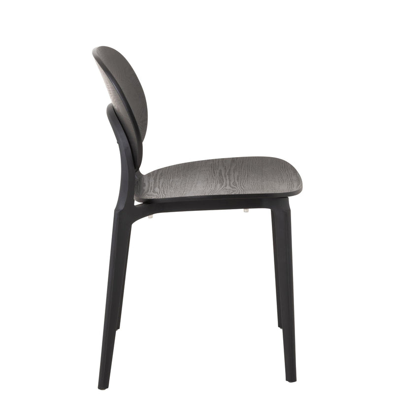 Eetkamerstoel Zwart Polyester 40 cm 40x53x82 cm-Eetkamerstoelen-J-Line