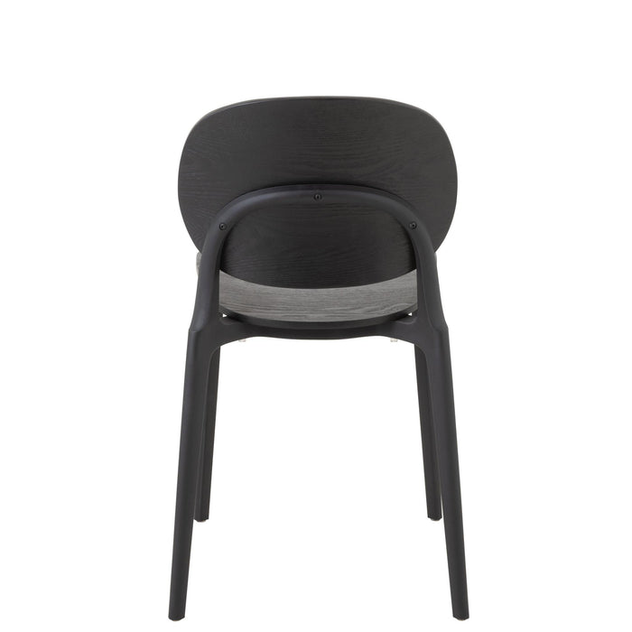 Eetkamerstoel Zwart Polyester 40 cm-Eetkamerstoelen-J-Line