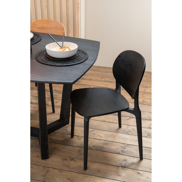 Eetkamerstoel Zwart Polyester 40 cm-Eetkamerstoelen-J-Line