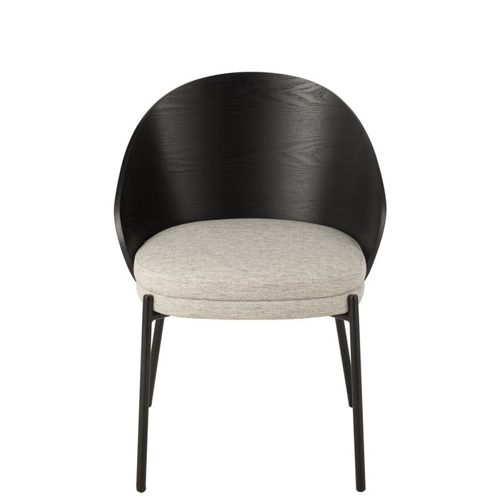 Eetkamerstoel Zwart Polyester 54 cm 54.2x53.5x74.6 cm-Eetkamerstoelen-J-Line