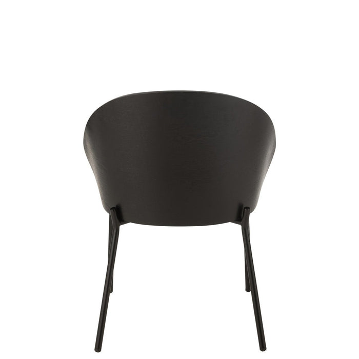Eetkamerstoel Zwart Polyester 54 cm 54.2x53.5x74.6 cm-Eetkamerstoelen-J-Line