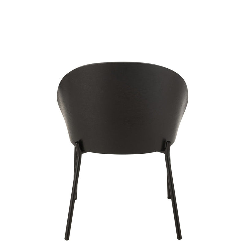 Eetkamerstoel Zwart Polyester 54 cm 54.2x53.5x74.6 cm-Eetkamerstoelen-J-Line