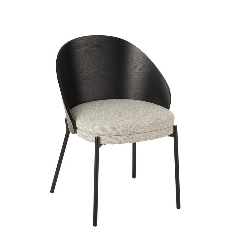 Eetkamerstoel Zwart Polyester 54 cm 54.2x53.5x74.6 cm-Eetkamerstoelen-J-Line