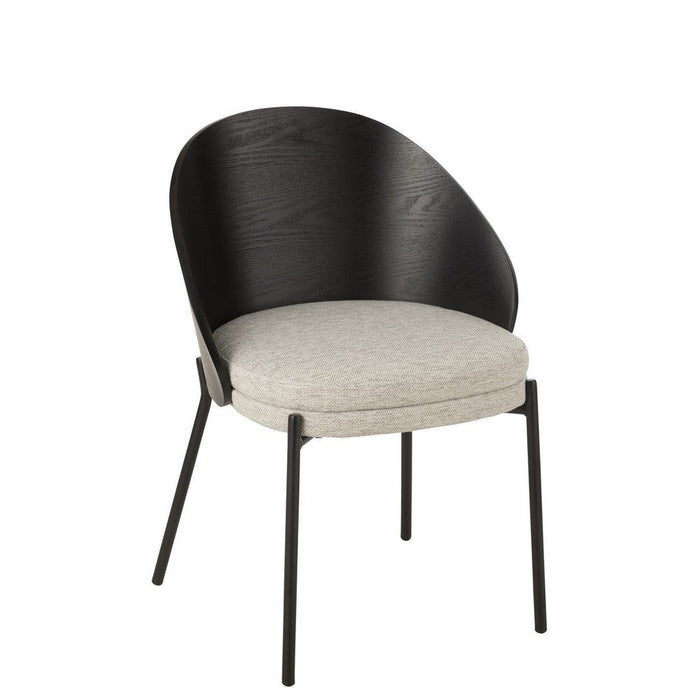 Eetkamerstoel Zwart Polyester 54 cm 54.2x53.5x74.6 cm-Eetkamerstoelen-J-Line