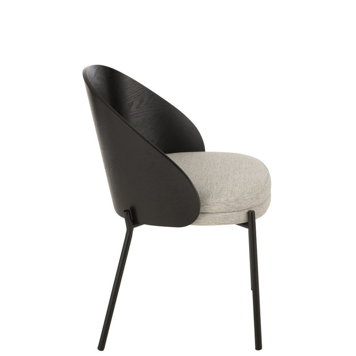 Eetkamerstoel Zwart Polyester 54 cm-Eetkamerstoelen-J-Line