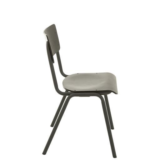 Eetkamerstoel Zwart Populierenhout 43 cm 43x52x82 cm-Eetkamerstoelen-J-Line
