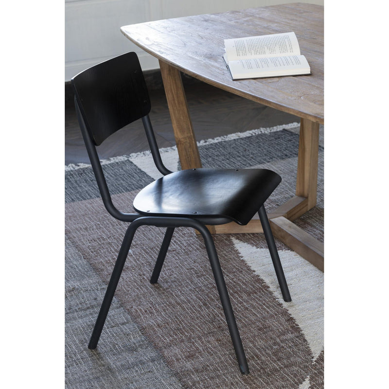 Eetkamerstoel Zwart Populierenhout 43 cm 43x52x82 cm-Eetkamerstoelen-J-Line