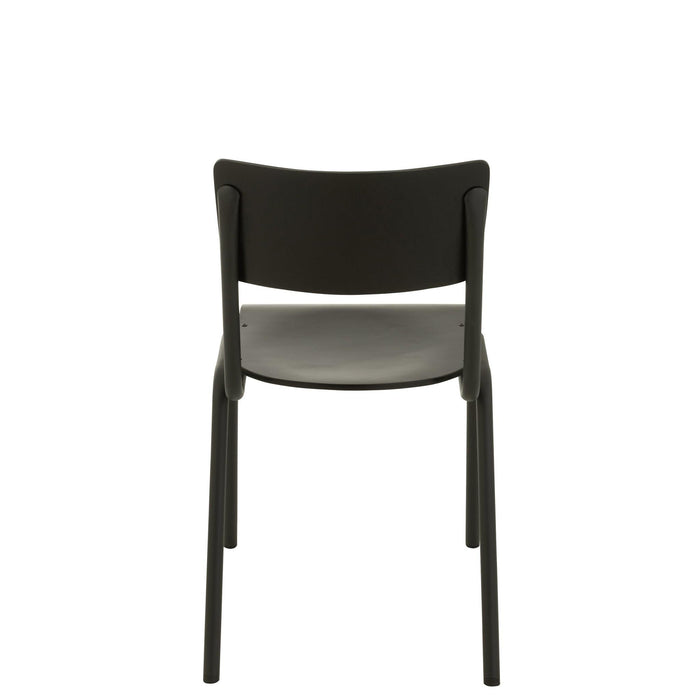 Eetkamerstoel Zwart Populierenhout 43 cm-Eetkamerstoelen-J-Line