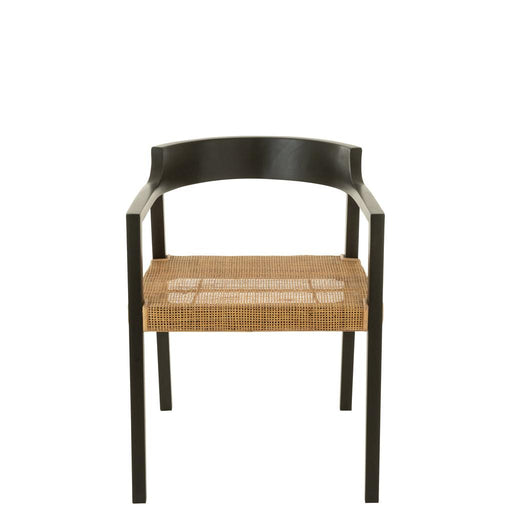 Eetkamerstoel Zwart Rotan 55 cm 55x55x71 cm-Eetkamerstoelen-J-Line