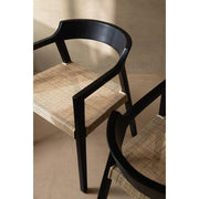 Eetkamerstoel Zwart Rotan 55 cm 55x55x71 cm-Eetkamerstoelen-J-Line