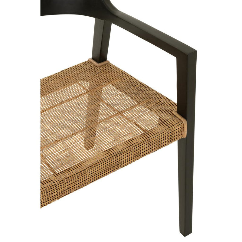 Eetkamerstoel Zwart Rotan 55 cm 55x55x71 cm-Eetkamerstoelen-J-Line