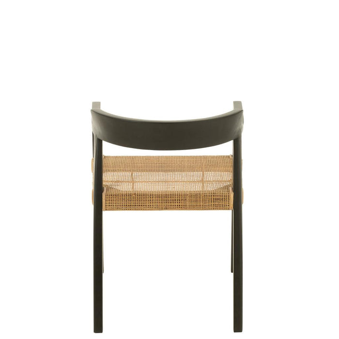 Eetkamerstoel Zwart Rotan 55 cm-Eetkamerstoelen-J-Line